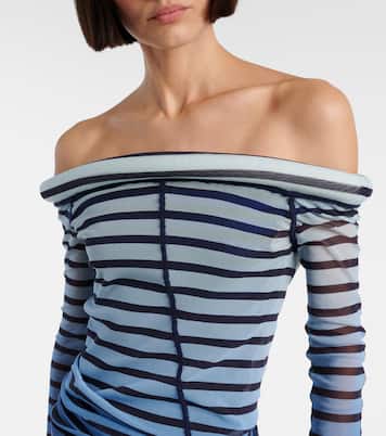 Abito lungo in tulle a righe | Jean Paul Gaultier