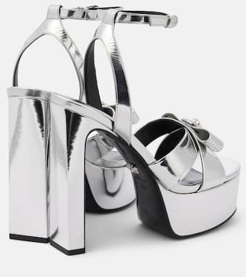 Sandalen Gianni Ribbon 140 aus Metallic-Leder | Versace