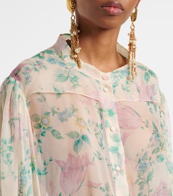 Blouse en soie à fleurs | Chloé
