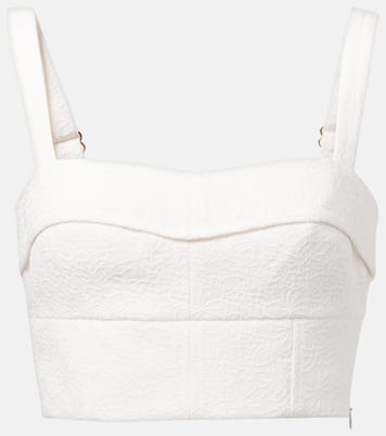 Top cropped Faxon in jacquard | Veronica Beard