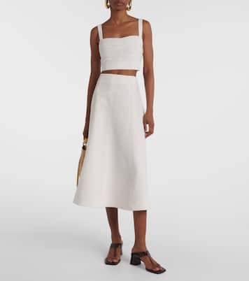 Top cropped Faxon in jacquard | Veronica Beard