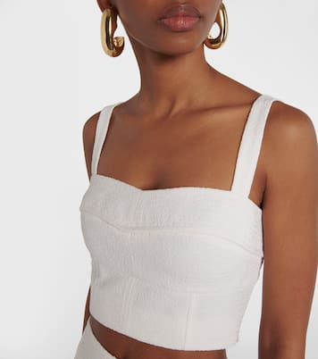Top cropped Faxon in jacquard | Veronica Beard