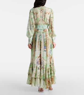 Maxikleid aus Seide mit Kristallen | Camilla