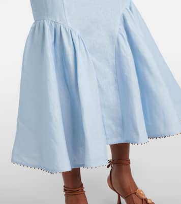 Jupe midi Rhiannon en lin | Zimmermann
