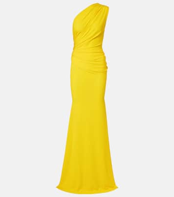 Draped one-shoulder crêpe jersey gown | Alex Perry