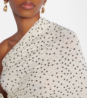 Draped floral-appliqué polka-dot top | Magda Butrym