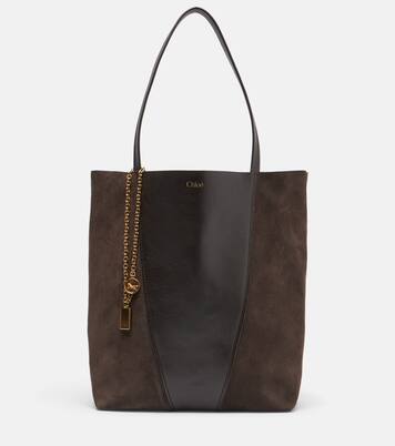 Chloé Spin leather and suede tote bag | Chloé