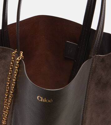 Chloé Spin leather and suede tote bag | Chloé