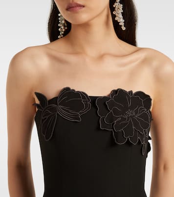 Rayna floral-appliqué midi dress | Leo Lin