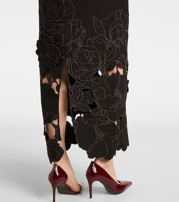 Rayna floral-appliqué midi dress | Leo Lin