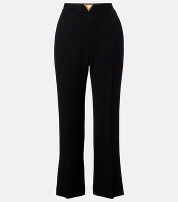VLogo virgin wool crêpe straight pants | Valentino