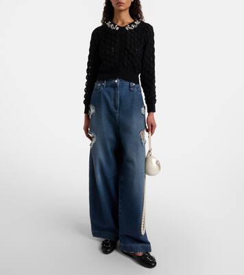 Embellished mohair-blend cardigan | Simone Rocha