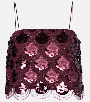 Embellished mesh crop top | Rotate