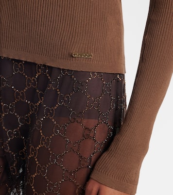 Ribbed-knit cotton Henley shirt | Gucci