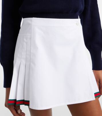 Web Stripe cotton poplin miniskirt | Gucci
