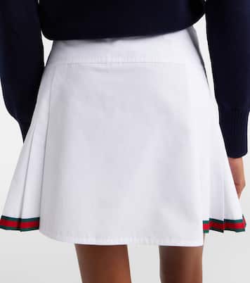 Web Stripe cotton poplin miniskirt | Gucci