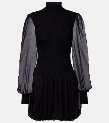 Ribbed-knit wool and silk minidress | Frame