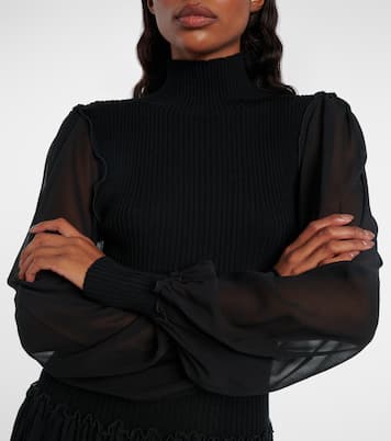 Ribbed-knit wool and silk minidress | Frame