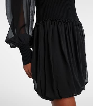 Ribbed-knit wool and silk minidress | Frame