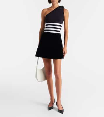 Striped one-shoulder cotton-blend top | Patou