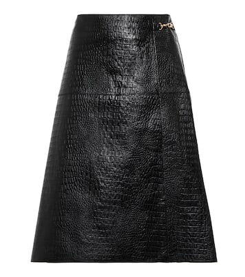 Falda midi de piel efecto cocodrilo | Toteme