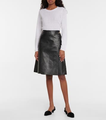 Falda midi de piel efecto cocodrilo | Toteme