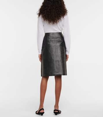 Falda midi de piel efecto cocodrilo | Toteme