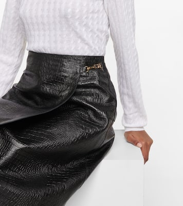 Falda midi de piel efecto cocodrilo | Toteme