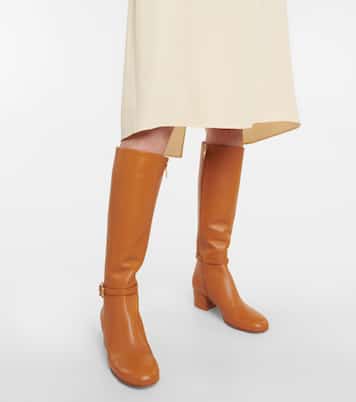 Botas altas de piel con lazo | Gianvito Rossi