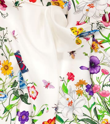 Foulard en soie à fleurs | Gucci
