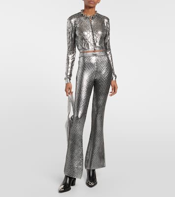 Metallic high-rise flared pants | Rabanne