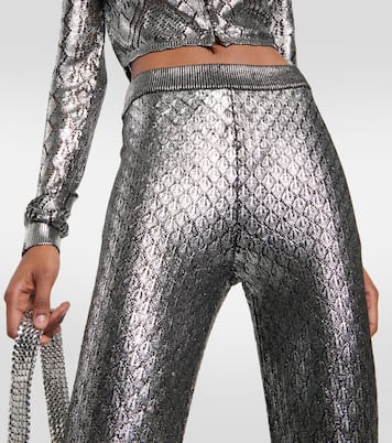 Metallic high-rise flared pants | Rabanne