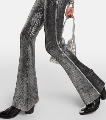 Metallic high-rise flared pants | Rabanne