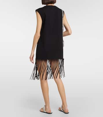 Logo fringed cotton jersey minidress | Pucci