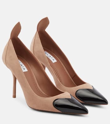 Heart suede and patent leather pumps | Alaïa