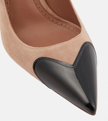 Heart suede and patent leather pumps | Alaïa