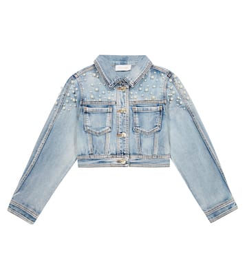 Verzierte Cropped-Jeansjacke | Monnalisa