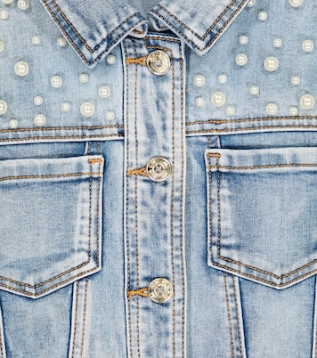 Verzierte Cropped-Jeansjacke | Monnalisa