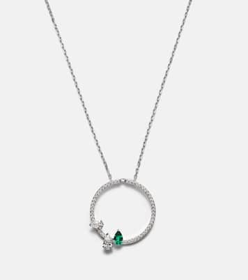 Collana in oro bianco con smeraldo e diamanti | Repossi