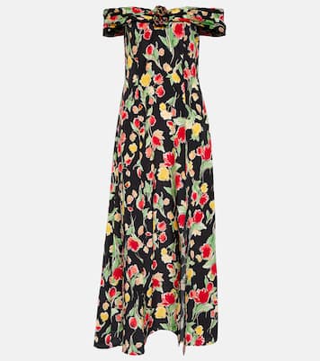 Freya floral silk midi dress | Rixo