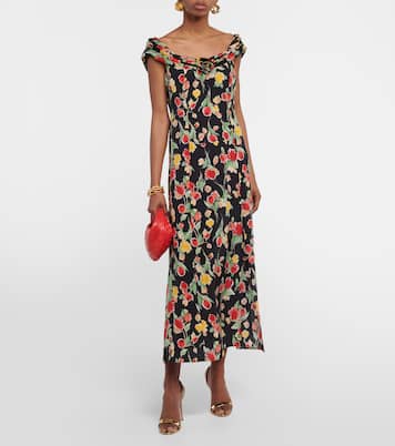 Freya floral silk midi dress | Rixo