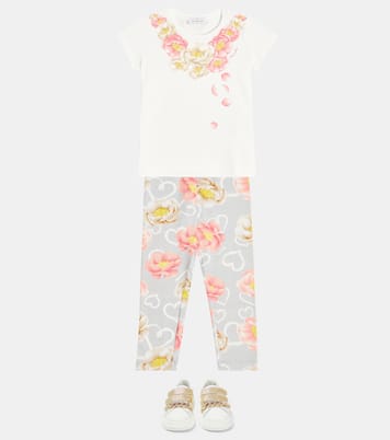 T-shirt en coton à fleurs | Monnalisa