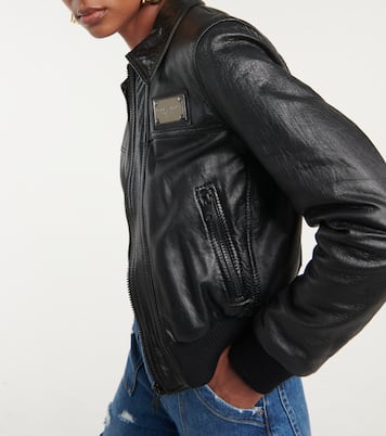 Veste en cuir à logo | Dolce&Gabbana