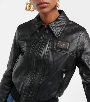 Veste en cuir à logo | Dolce&Gabbana