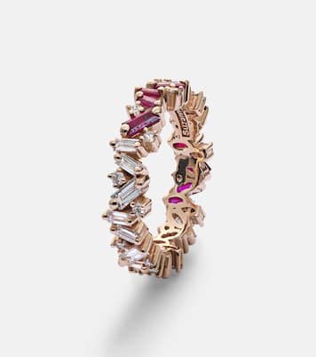 Anello in oro 18kt con rubini e diamanti bianchi | Suzanne Kalan