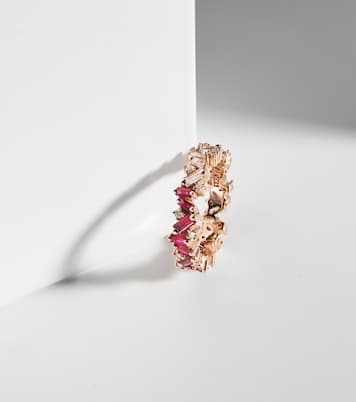 Anello in oro 18kt con rubini e diamanti bianchi | Suzanne Kalan