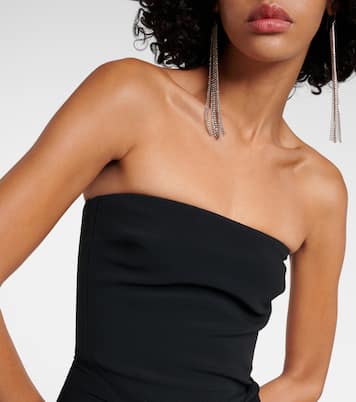 Tulle-trimmed ruched bustier gown  | David Koma
