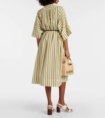Striped cotton midi dress | Yves Salomon