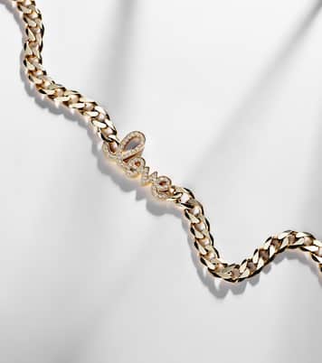Collier Love Script en or 14 ct et diamants | Sydney Evan