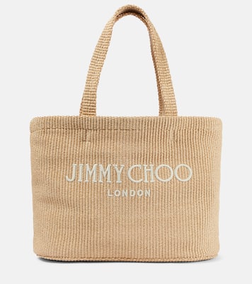Borsa Beach in rafia con logo | Jimmy Choo